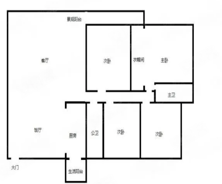 锦泰华庭2室1厅1卫71㎡南北32万