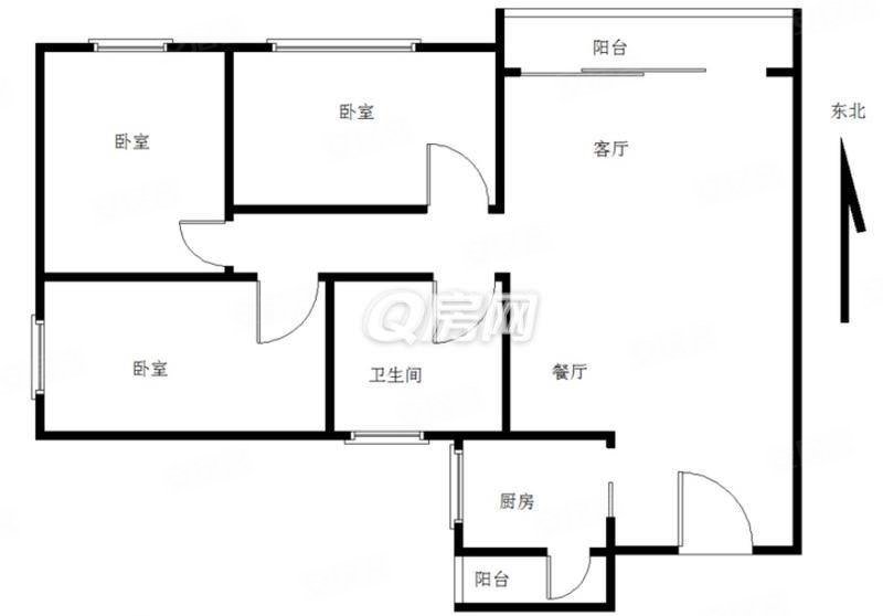 京基水贝时代广场2室2厅1卫89㎡西南580万