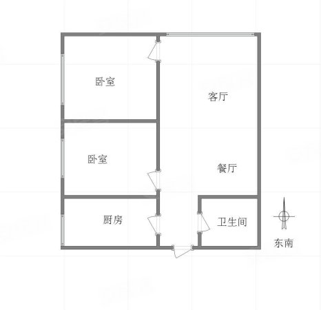 北碚上海路90号小区2室2厅1卫79.61㎡南北55万