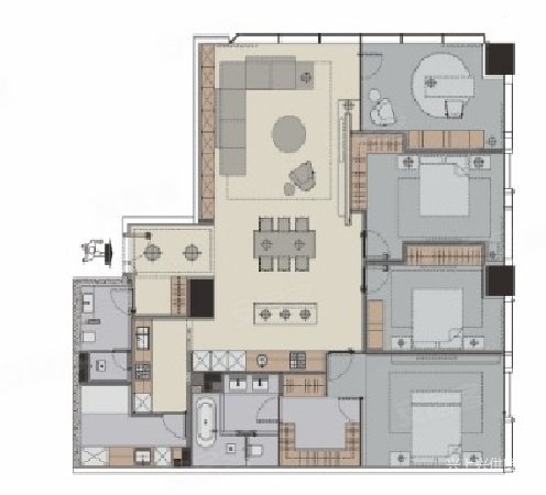 王府井商务公寓3室2厅2卫95㎡南北100万