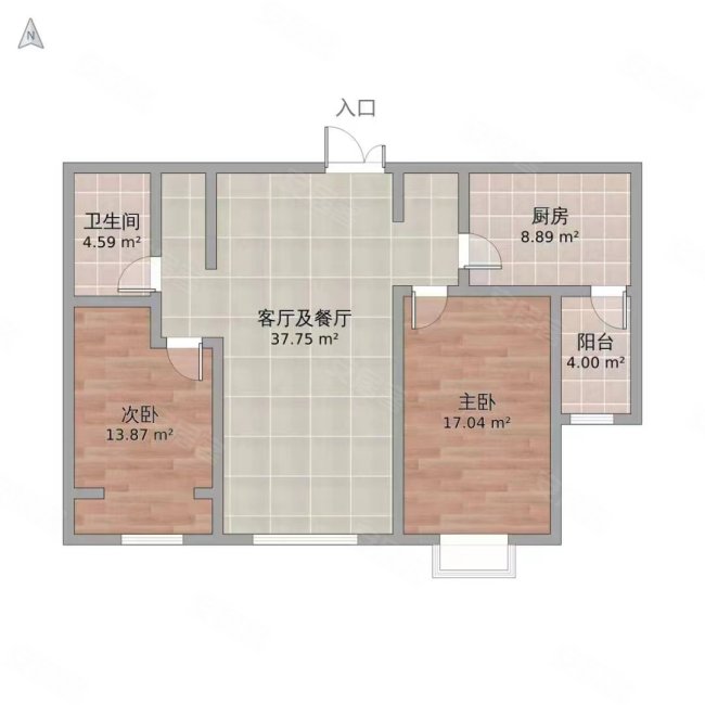 城环花园2室2厅1卫85.42㎡南北72万