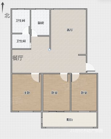 阳光小区3室2厅1卫112.16㎡南84万