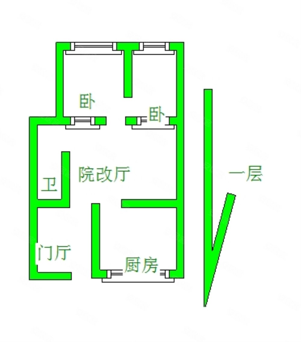 东新里3室1厅2卫63.41㎡南北69万