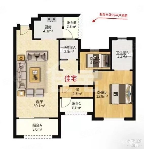 保利香槟公馆 4室2厅 南北