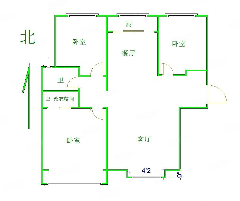 丽景名苑3室2厅2卫116㎡南北110万