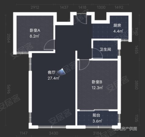 欣隆盛世朗域2室1厅1卫81.63㎡南北77.5万