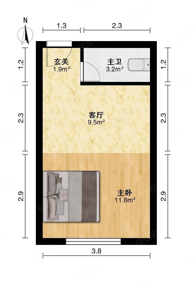 关山大道光谷青年城 朝南精装单室套 燃气入户降价诚售中