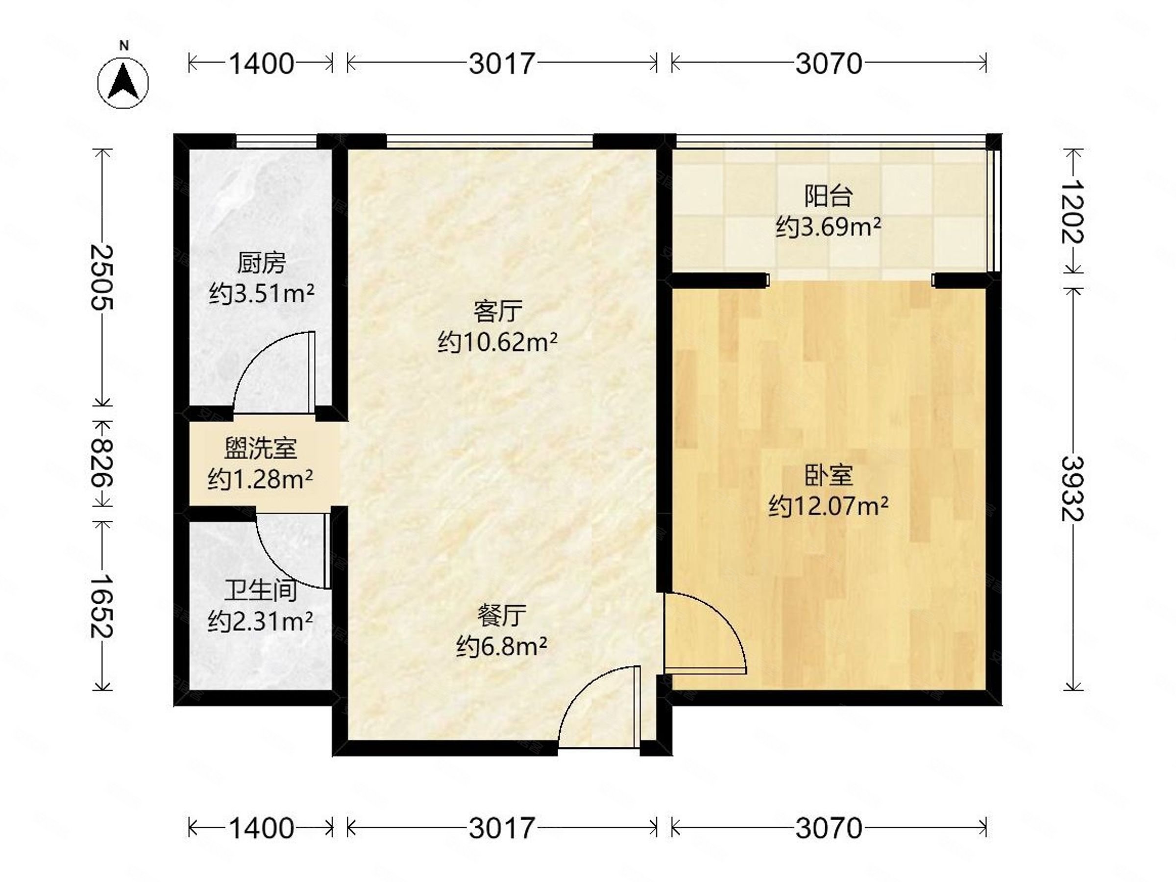 缔景城对面 精装一室一厅 总价不高 首付 ,华潍公寓二手房,65万,1室1