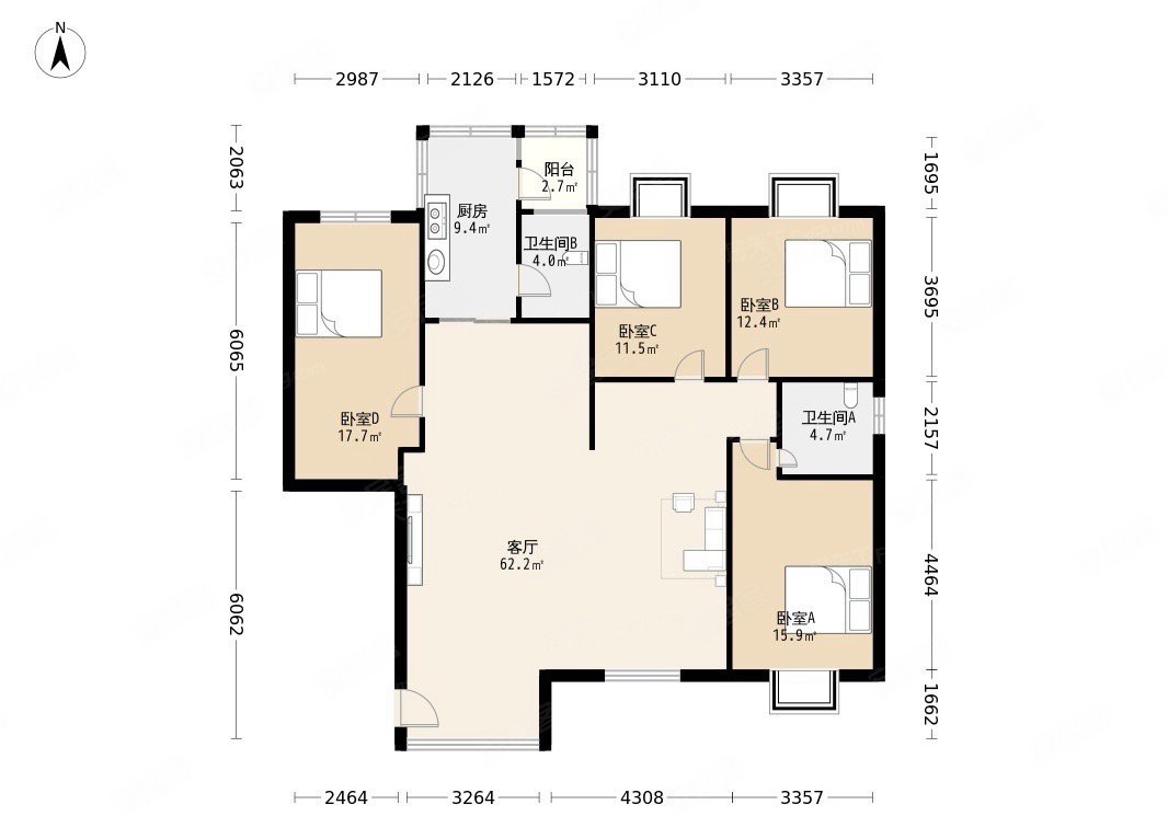 190个可签电梯非顶楼南向看花园,楼下花都广场和卜蜂莲花商场,金碧苑