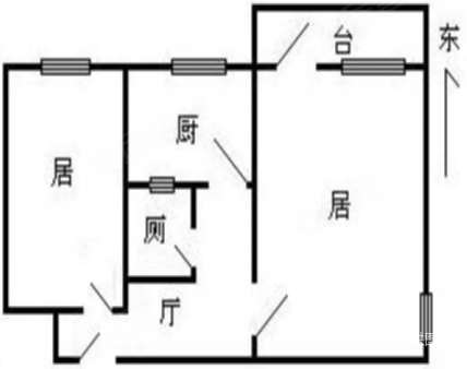 双峰里2室1厅1卫34.4㎡东南116万