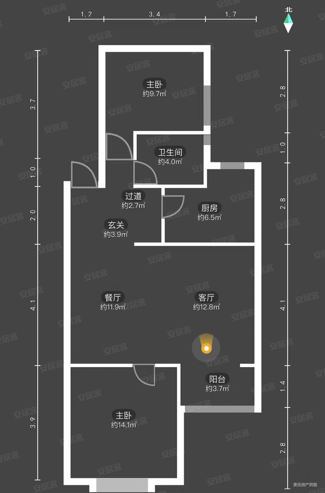 滨河路87号院滨河路87号2室1厅1卫775平方米