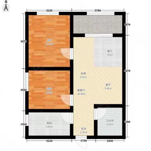 曾林佳园2室2厅1卫107㎡南北39万