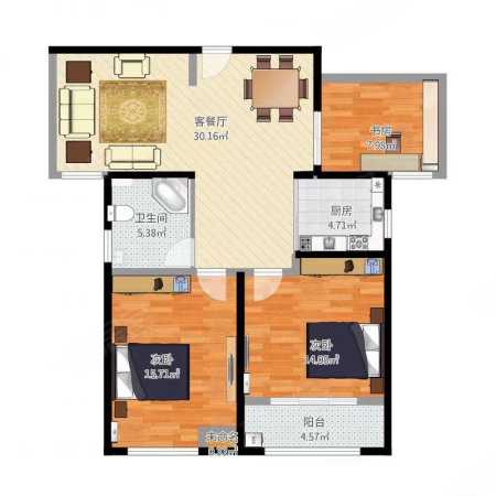 恒建尚邻雅苑3室2厅1卫98㎡南北31.8万