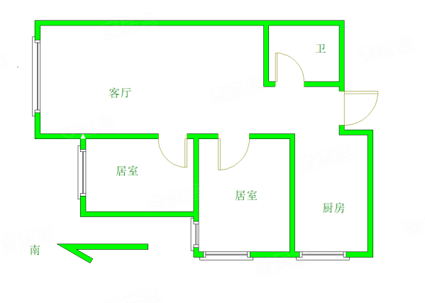 诗景颂苑2室2厅1卫86.46㎡东南183万