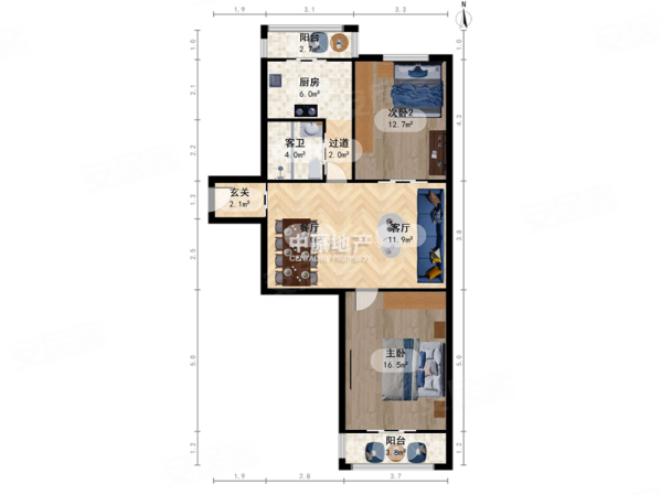 南翠屏公园旁大两室 南北通透 采光好 紧邻地铁 过五年急售急
