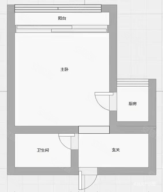 海亮南岸天都1室1厅1卫46.61㎡南38万