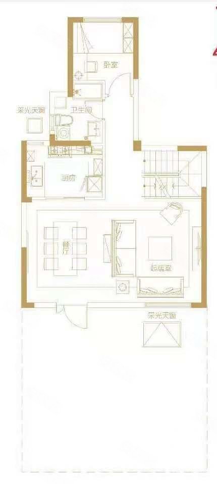 航头中海云麓里毛坯下叠别墅 送花园带地下室 买进