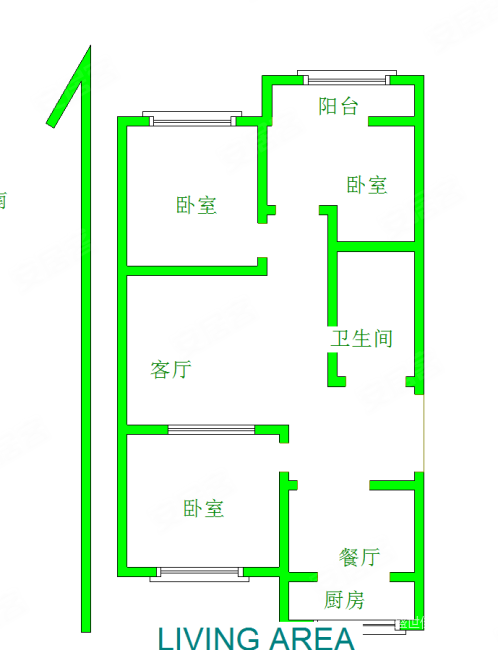 双路小区3室2厅1卫84㎡南北110万