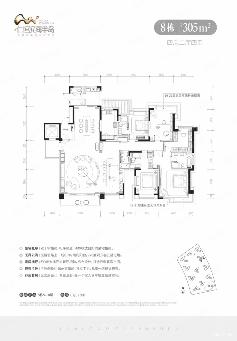 仁恒滨海半岛5房4卫豪装出售