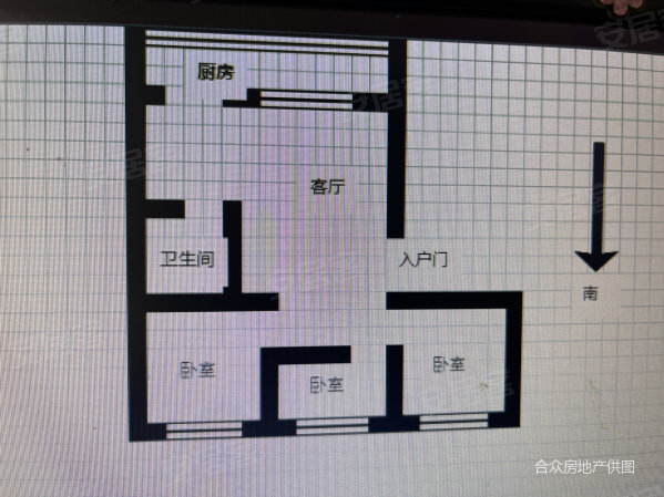 电建小区3室1厅1卫92.3㎡南北60万