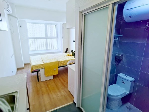 济南历城全福鹊华天禧(商住楼)南向公寓实拍实价 一室一卫整租 干净