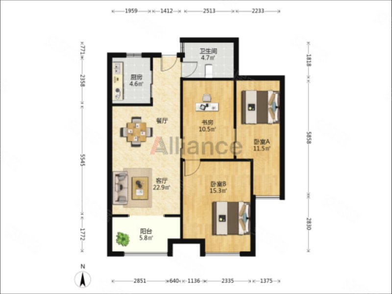 阳光龙庭 交通便捷 装修好 刚需小三居 近地铁 购物方便