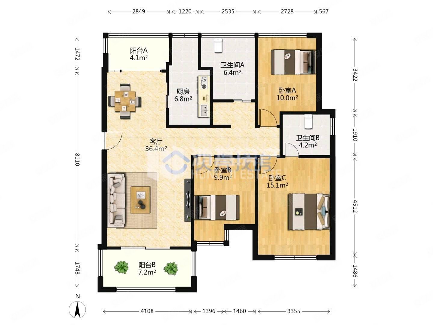 无公摊87送车位,强势来袭,速度下手,保集半岛1期二手房,68万,3室2厅,1