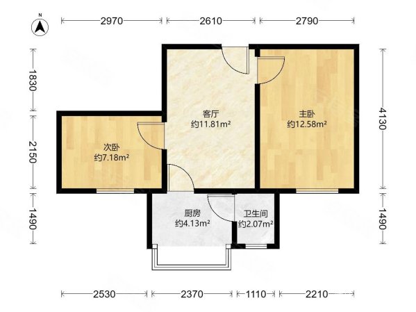 沿西小区(西区)1室1厅1卫46.4㎡南30万