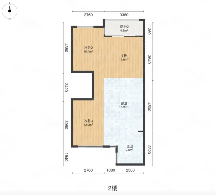 泉州保利城(二期A地块)4室2厅3卫115.58㎡南北260万