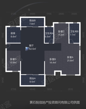 嘉泰银河湾4室2厅2卫180㎡南北130万