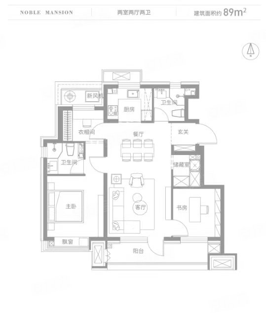 山屿西山著3室2厅2卫89.56㎡南北895万