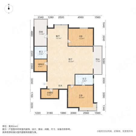 牡丹园2室2厅2卫160㎡南北178万