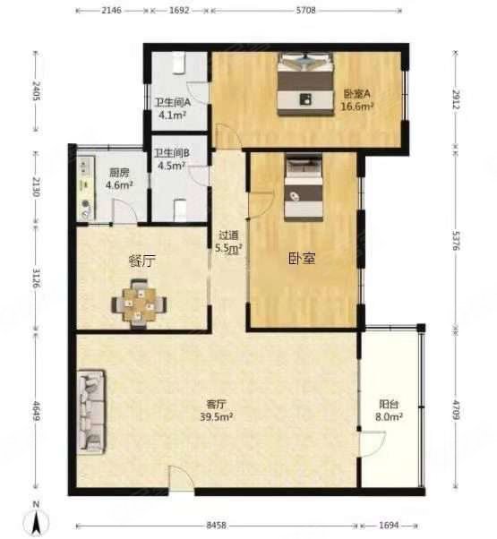 福慧花园3室2厅0卫144㎡南118万