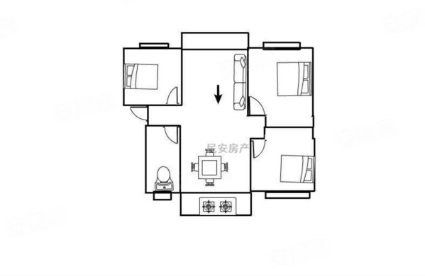 丽晶佳苑3室2厅1卫103㎡南北57万