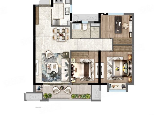 湖州府小三房出租精装高品质小区有泳池近中医院诚租