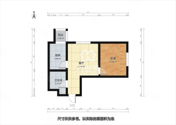 贻成泰和新都1室1厅1卫58.8㎡东北51万