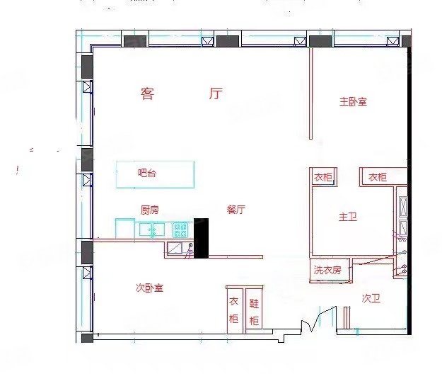 当代MOMA2室2厅2卫152㎡西北2100万