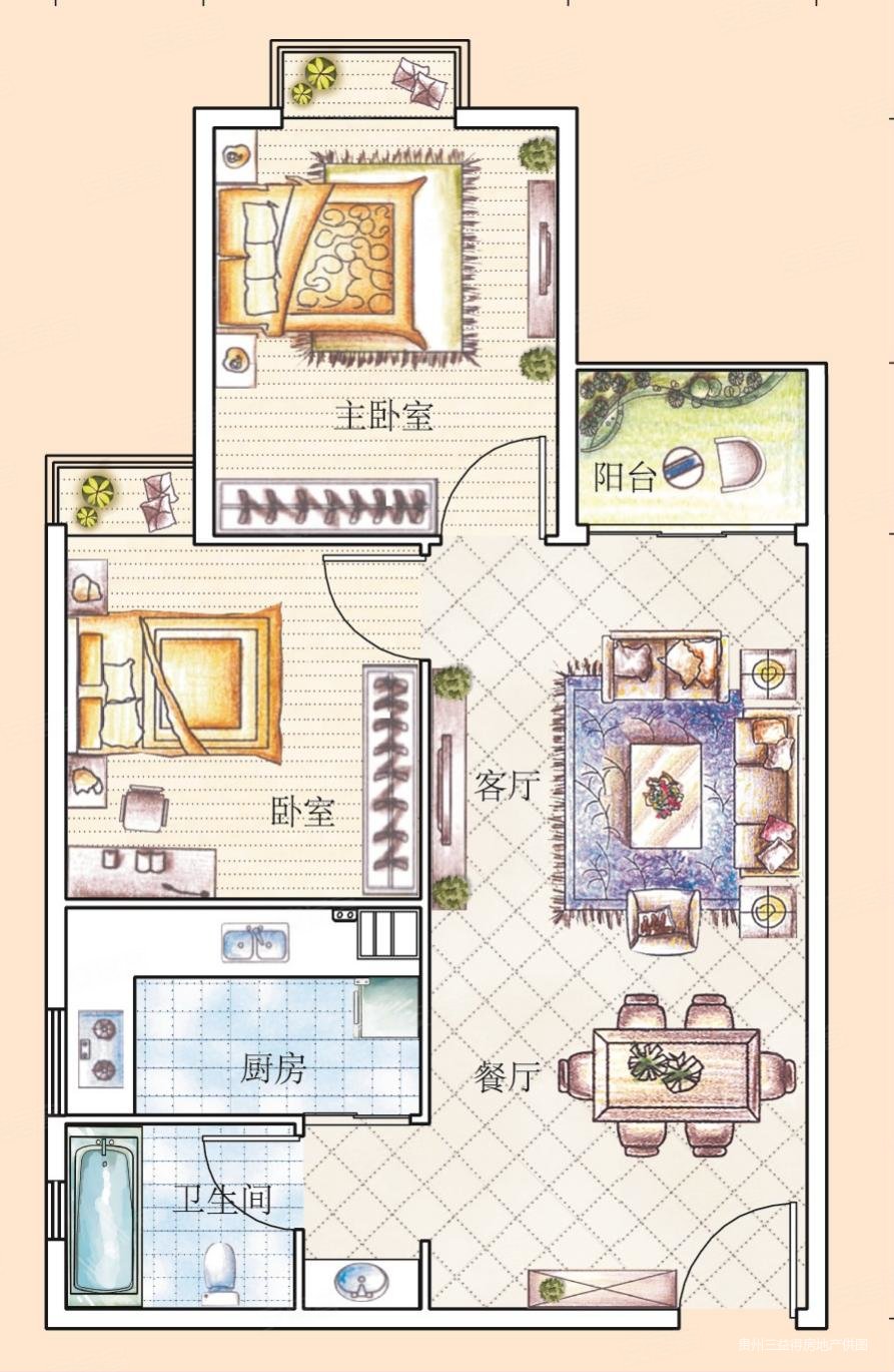 花果园w区简单装修2房拎包入住