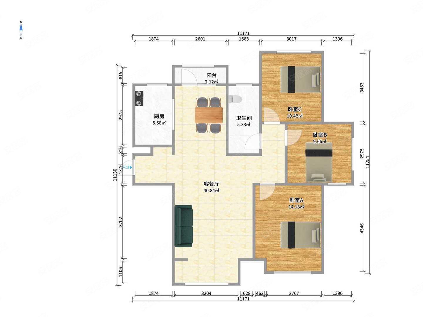 中海紫御观邸二手房,280万,3室2厅,1卫,120.65平米-大连安居客