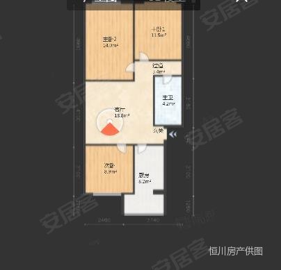 康乐小区3室1厅1卫88㎡南北128万