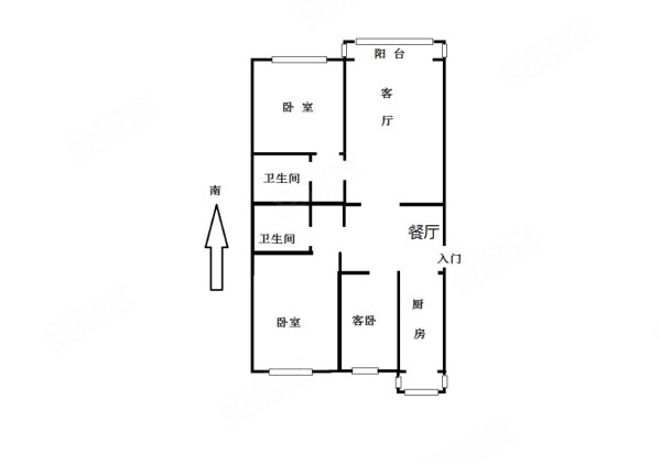 京溪小区3室2厅2卫99.24㎡南北86万