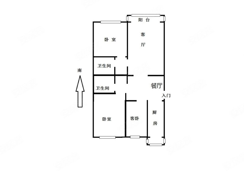 京溪小区3室2厅2卫99.24㎡南北86万