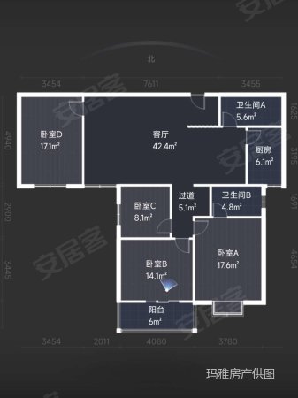 学林雅苑(碑林)4室2厅2卫167.98㎡西南270万