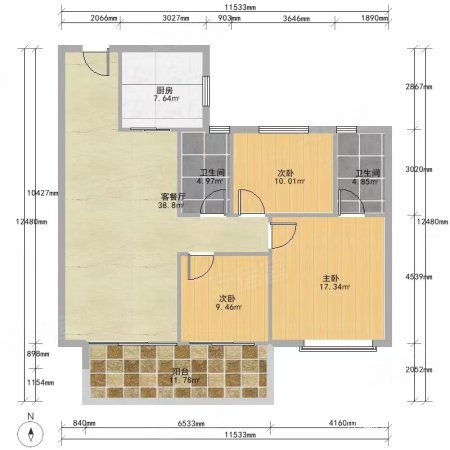 碧桂园凤凰城(北苑)3室2厅2卫108㎡南120万