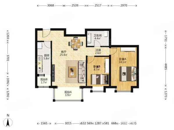彩虹城正规大两居视野好无遮挡低总价随时看房