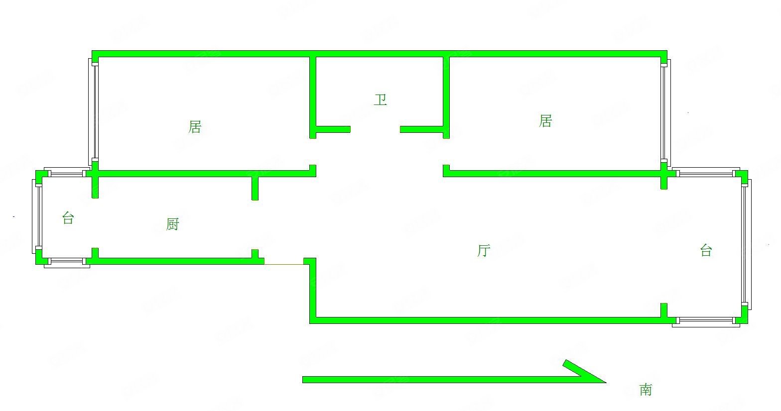 金波里107平h户型2室1厅满五住房3楼采光好