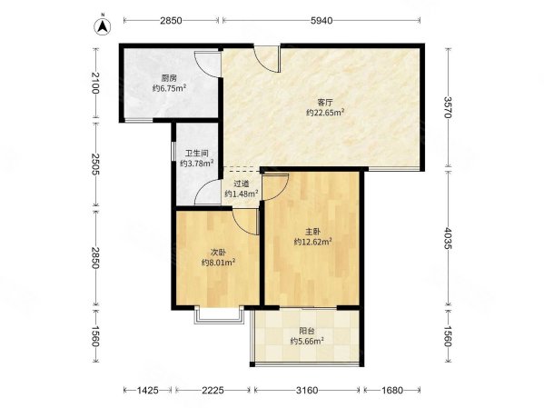 玉滨庭院2室2厅1卫86㎡南71万