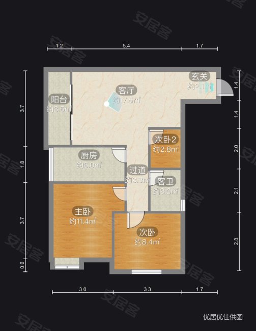 叠彩西城全新精装3房,客厅带阳台,价格可以谈