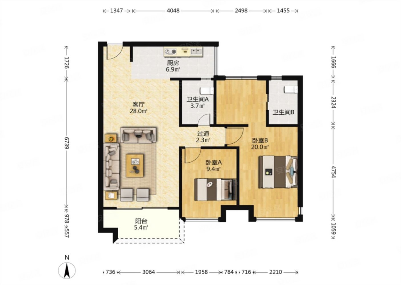 紧靠珠海 佳境康城2期精装修南向三房两卫 保养很好拎包入住