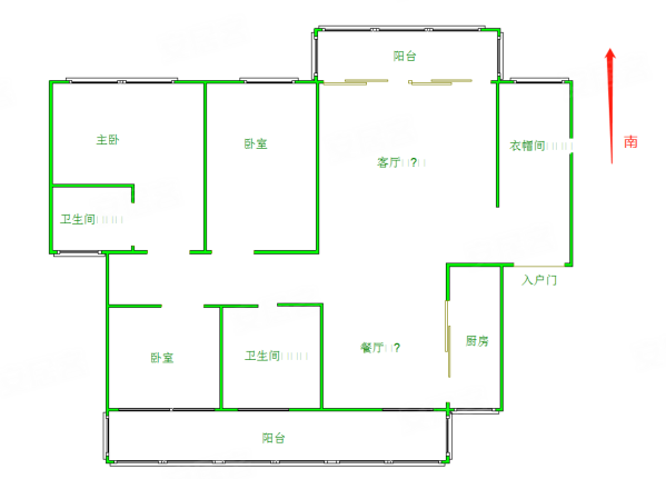紫迪兰庭(南区)3室2厅2卫118.51㎡南北230万